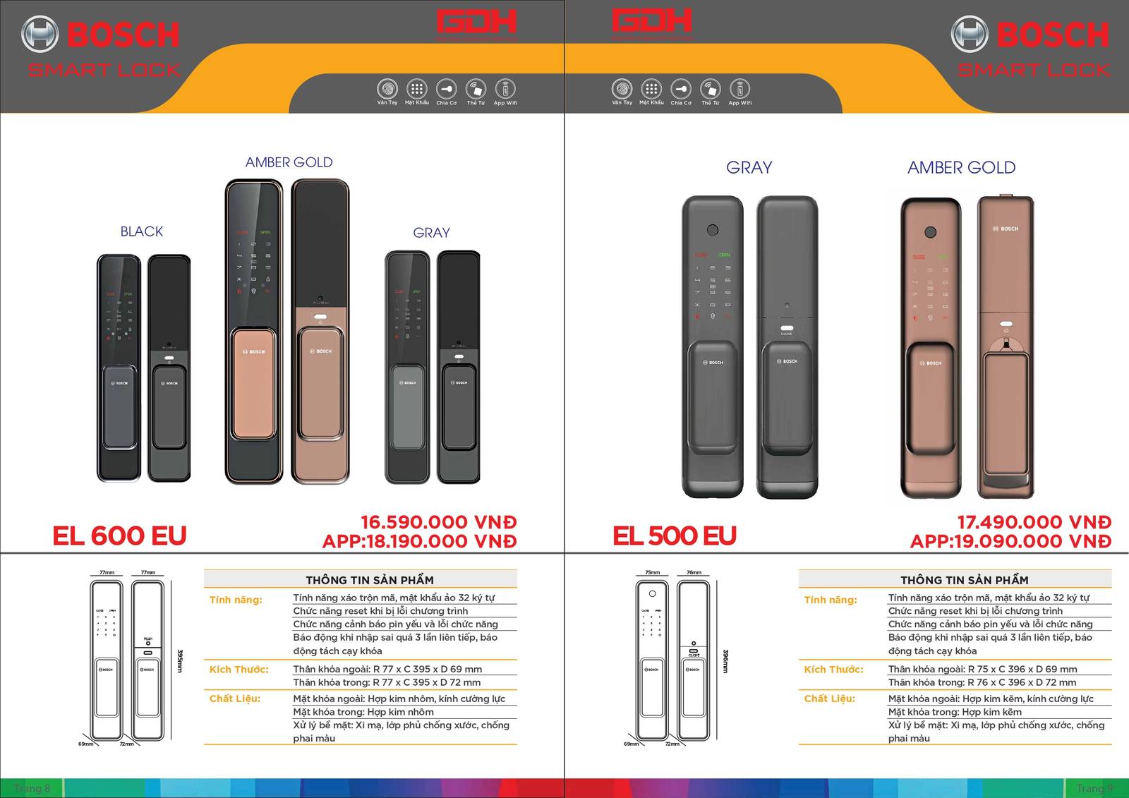 Khóa cửa thông minh BOSCH Catalogue và Bảng giá mới nhất tại Bình Dương /Page 5